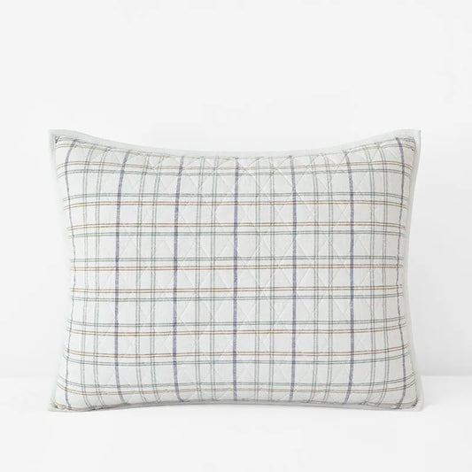 Alerie Yarn-Dyed Plaid Quilted Sham - Parchment, King