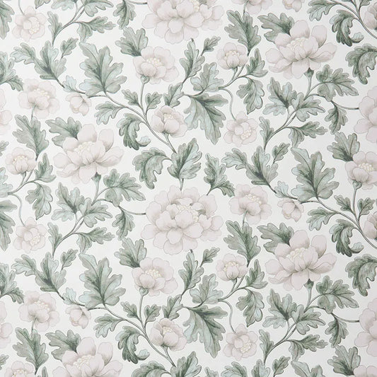 Elegant Floral Removable Wallpaper - Sage,  Swatch